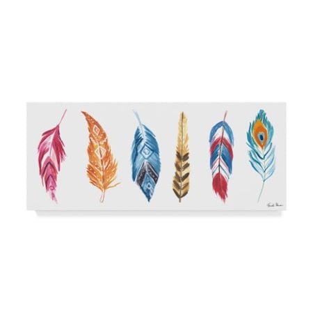 Farida Zaman 'Rainbow Feathers II' Canvas Art,8x19